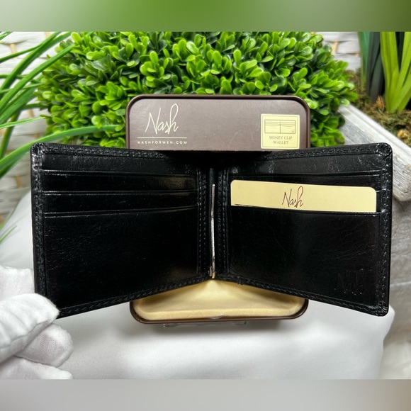 NIB- Patricia Nash Men’s Money Clip Wallet in Black, Heritage Collection - Picture 5 of 6